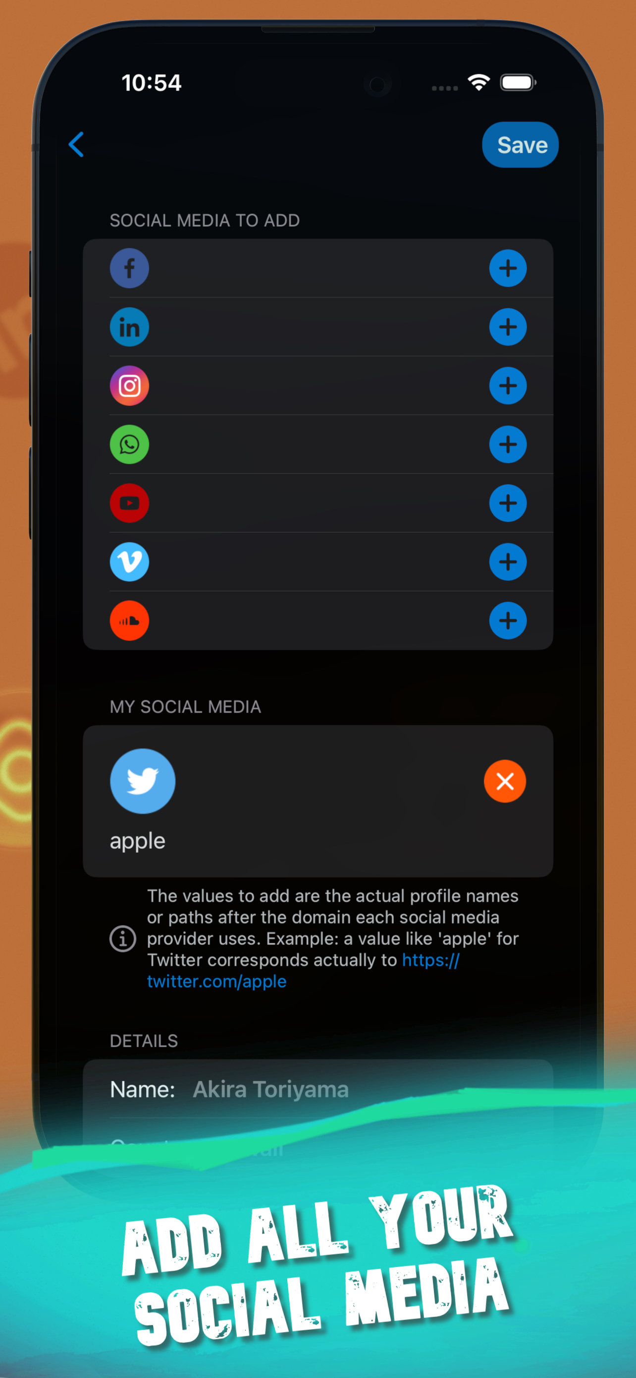 SharedBiz account details screen dark mode